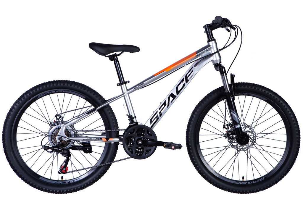 Велосипед Високоміцна сталь 24&quot; SPACE SATURN Хардтейл рама-13&quot; сіро-помаранчевий 2024