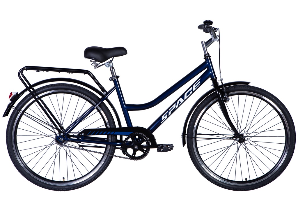 Велосипед сталь 26&quot; SPACE VOYAGER (049) гальмівна рама-17&quot; синій з багажником задн St з крылом St 2024