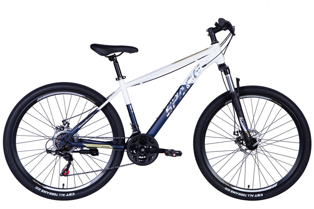 Велосипед уцінений сталь 27.5&quot; SPACE MARS AM DD тріскачка рама-17&quot; біло-синій 2024