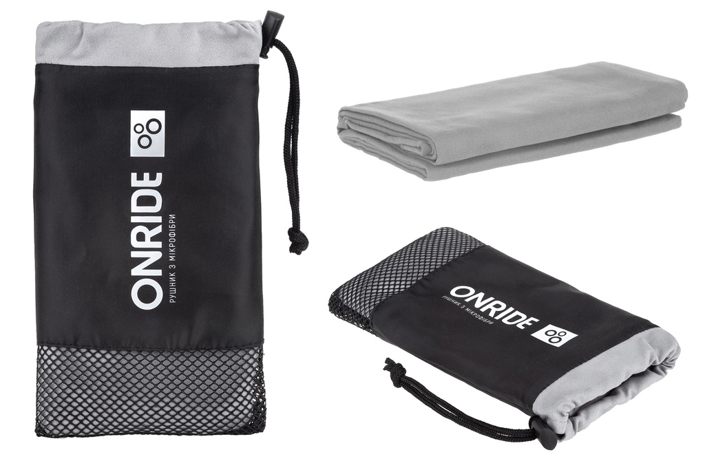 Рушник з мікрофібри ONRIDE Wipe 5 сірий (100х50) у чохлі