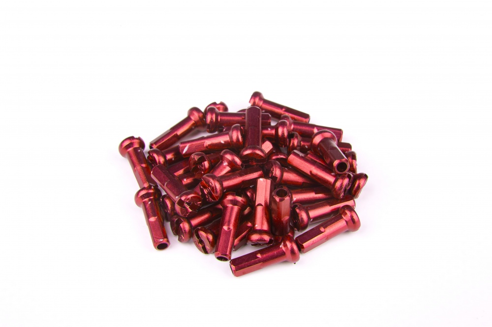 Ніпелі FireEye ALU 7075 2/14мм алюміній 38 шт червоний