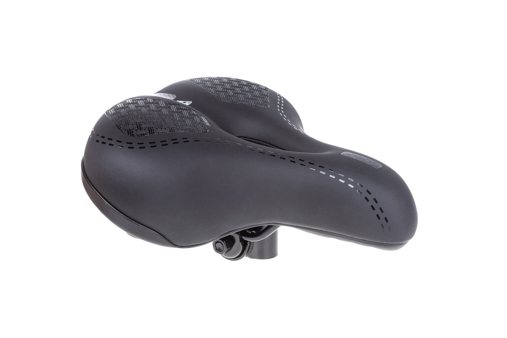 Сідло TW SD-18 з отвором, замком та еластомером 260х215 мм чорне