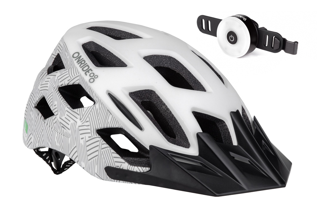 Шолом ONRIDE Sub біло-сірий M (55-58 см) + Мигалка ONRIDE Donut 20