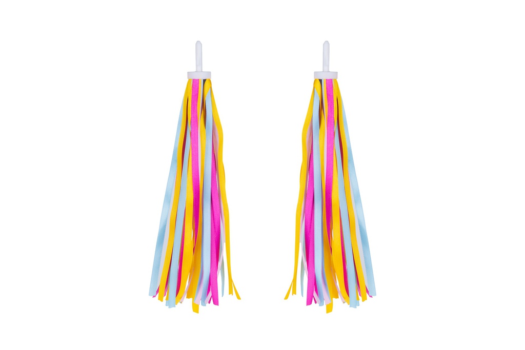 Кольорові стрічки (дощик) в ручку керма ONRIDE Shine 10 (рожевий/блакитний/жовтий)