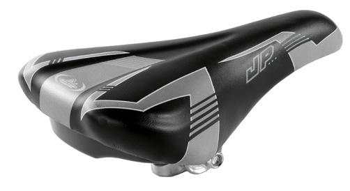 Сідло Monte Grappa JP 1205 GR, чорний/сірі полоски, 255x150 мм