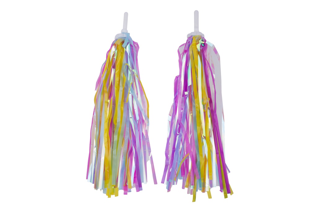 Кольорові стрічки (дощик) в ручку керма ONRIDE Shine 50 (фіолетовий/жовтий/блакитний)