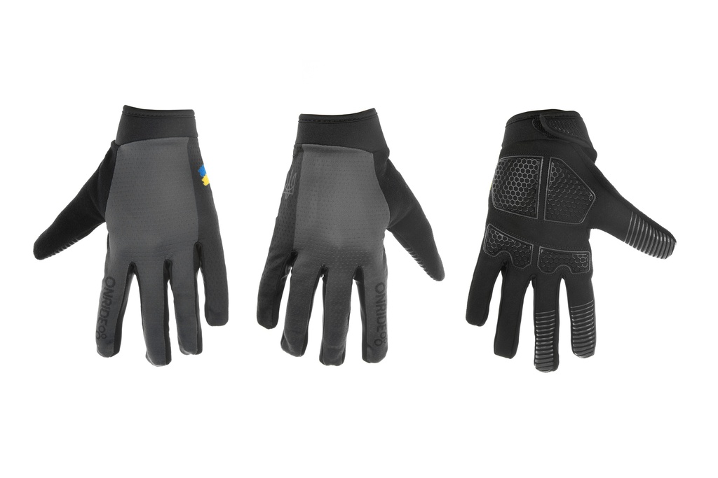 Рукавички ONRIDE Long 20 UA сірий/чорний розмір M