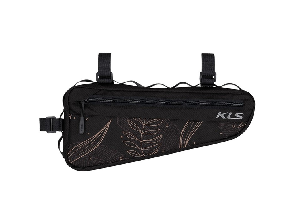 Сумка в трикутник рами KLS Rectangle 023, чорний, дизайн-квіти