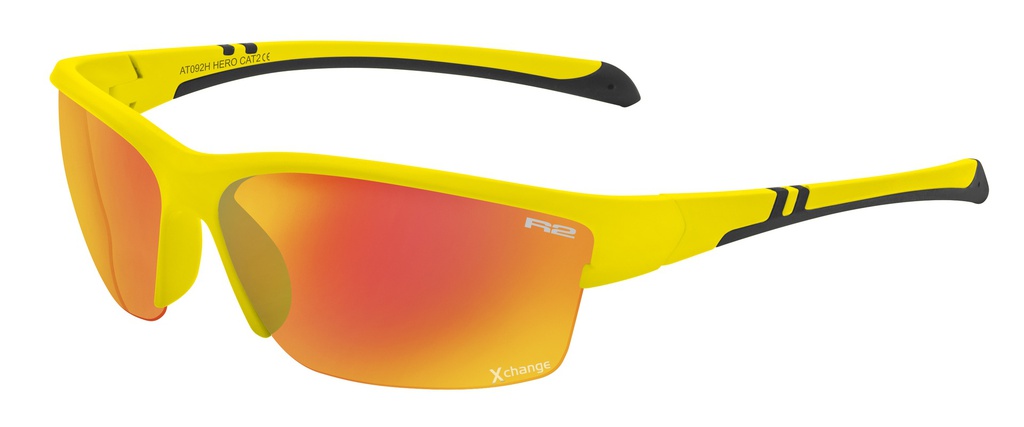 Окуляри R2 Hero дитячі матові жовті з лінзами grey/clear покрит. red black Revo (кат. 2/0)