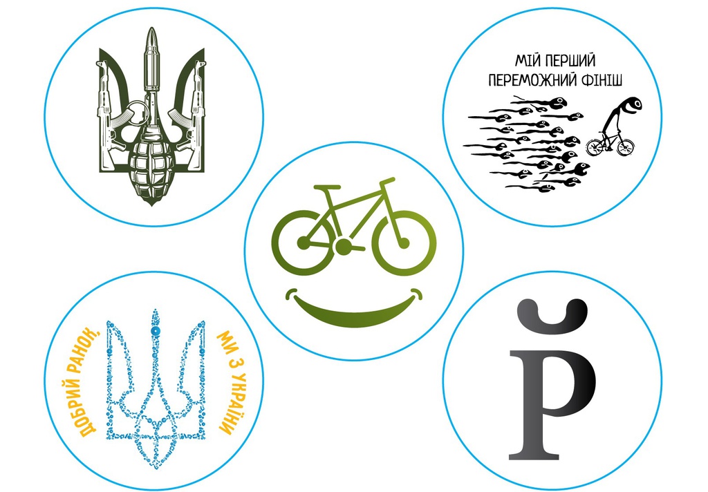 Світловідбиваючі наліпки ONRIDE Тризуб 42 мм круглі (5шт.)