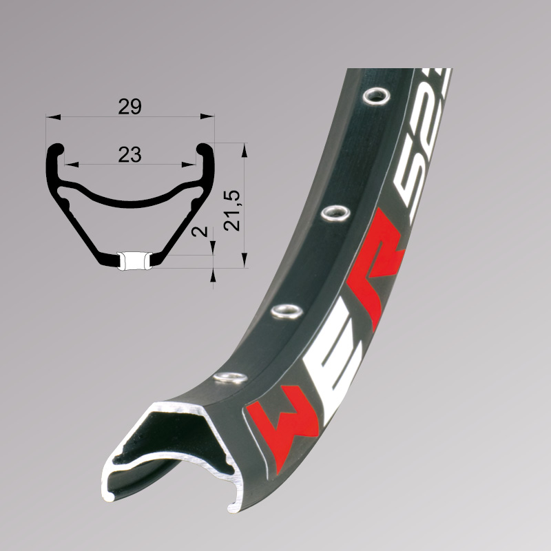 Обід Remerx WER RX 2023, 29'', 622x23, 32 отв., AV, піст., чорн. анод., E-Bike, безк.