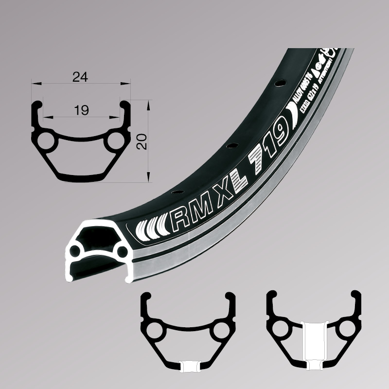 Обід Remerx DRAGON LINE 719, 26'', 559x19, 32 отв., AV, чорн. анод., V-Br, CNC