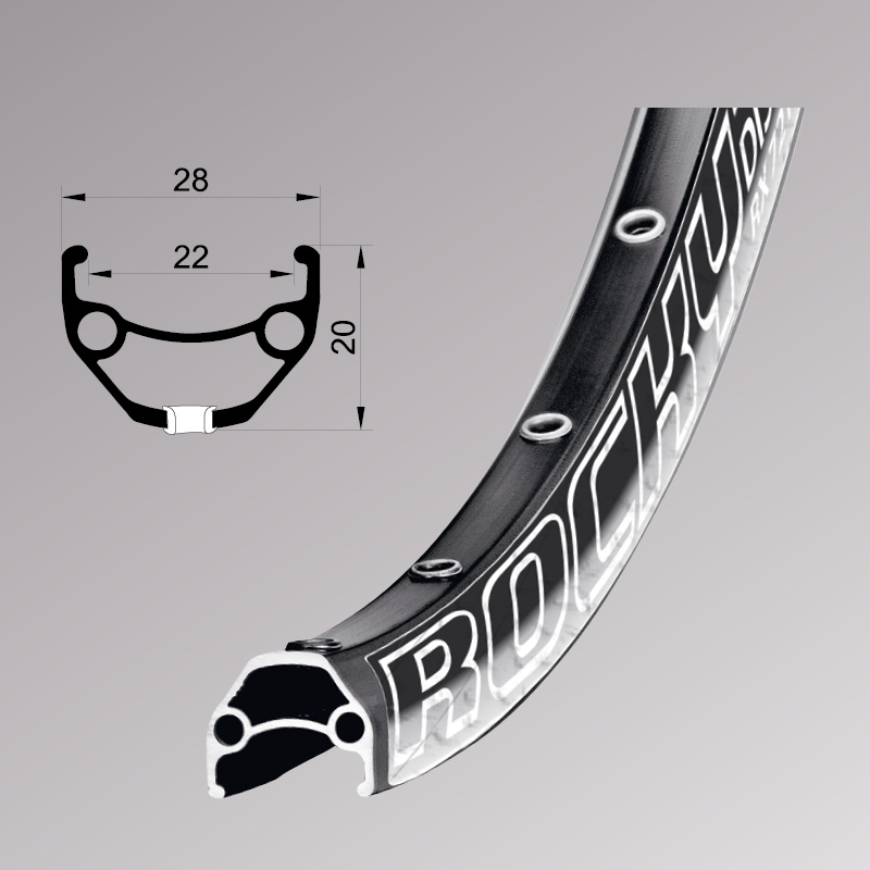 Обід Remerx ROCKY 22 RX 3022, 26'', 559x22, 32 отв., AV, піст., чорн. анод., E-Bike