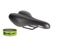 [6936116102227] Сідло ONRIDE Siesta, рамки cталь, чорне, 273 х 153 мм + світловідбиваюча смужка KLS 3M 30 см