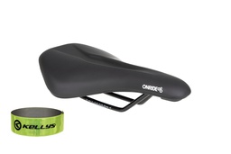 [6936116102230] Сідло ONRIDE Spot, рамки cталь, чорне, 265 х 160 мм + світловідбиваюча смужка KLS 3M 40 см