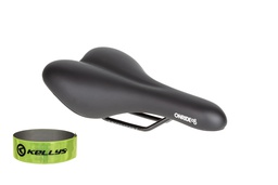 [6936116102226] Сідло ONRIDE Nap, рамки cталь, чорне, 272 х 155 мм + світловідбиваюча смужка KLS 3M 30 см