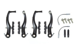 [4715198713050] Комплект гальм TW V-Brake 110 мм з направляючою та пильником, переднє + заднє, алюміній, чорний