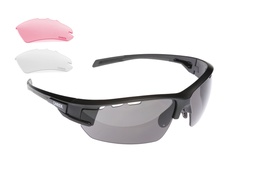 [6936116101207] Окуляри ONRIDE Leader 40 з лінзами: димчасті (17%), HD Pink (37%), Clear (100%) чорний