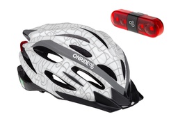 [6936116100867] Шолом ONRIDE Grip білий M (55-58 см) + Мигалка ONRIDE Row 