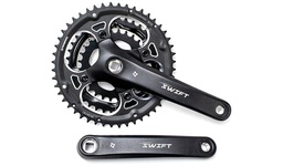 [SWIFT-201P] Шатуни PROWHEEL SWIFT-201P, під квадрат, 170мм, 28-38-48Т, чорний