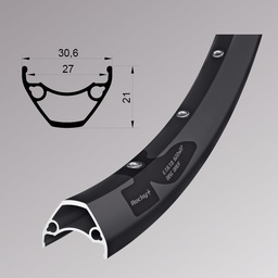 [58431102010101000001] Обід Remerx ROCKY PLUS RX 3027, 27,5'', 584x27, 32 отв., FV, чорн. анод., E-Bike, безк.