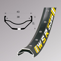 [62250302032001000006] Обід Remerx WSR RX 2038, 29'', 622x38, 32 отв., AV, піст., чорн. анод., E-Bike