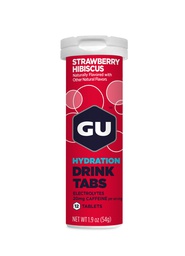 [104755] Ізотонічні таблетки GU Energy Strawberry Hibiscus (з кофеїном), 12 шт в тубі